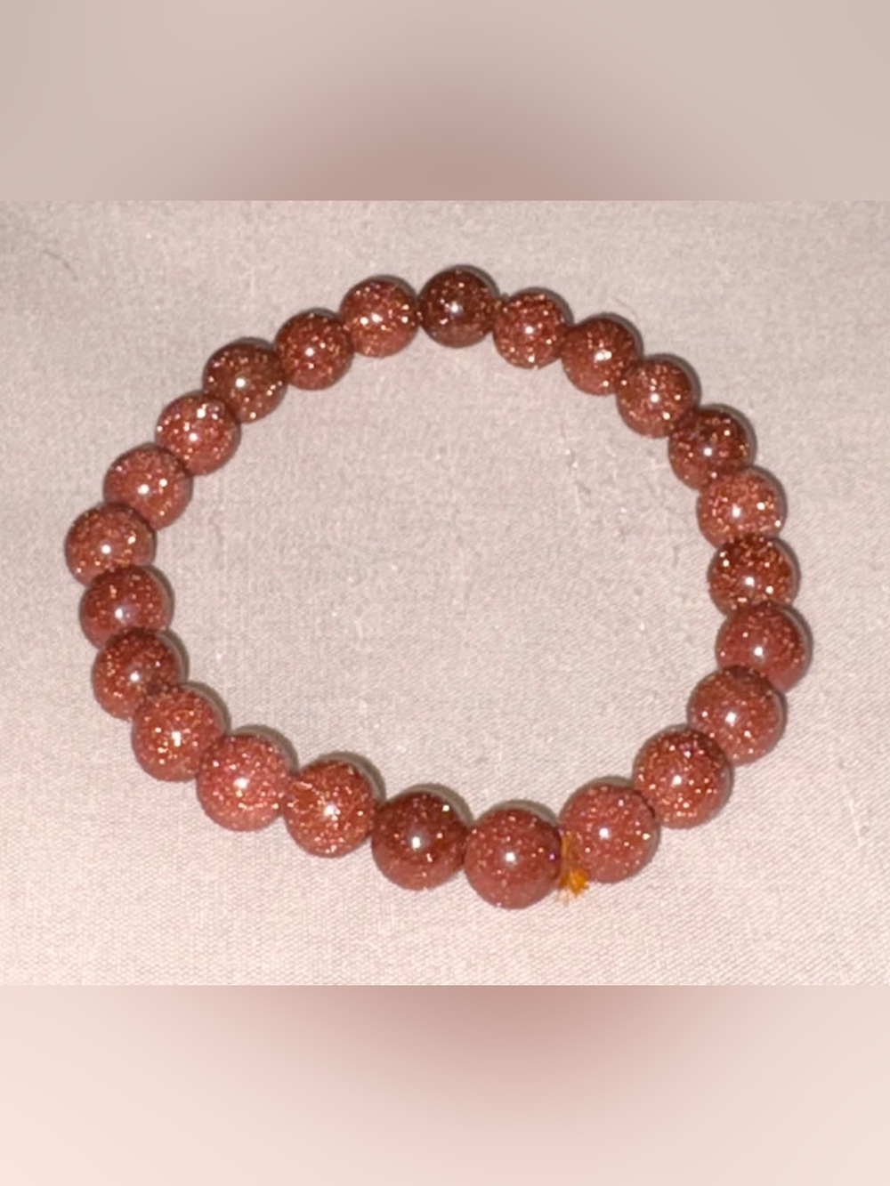 ✨ Sparkling Red-Brown Goldstone Beaded Stretch Bracelet ✨ See Video!!
